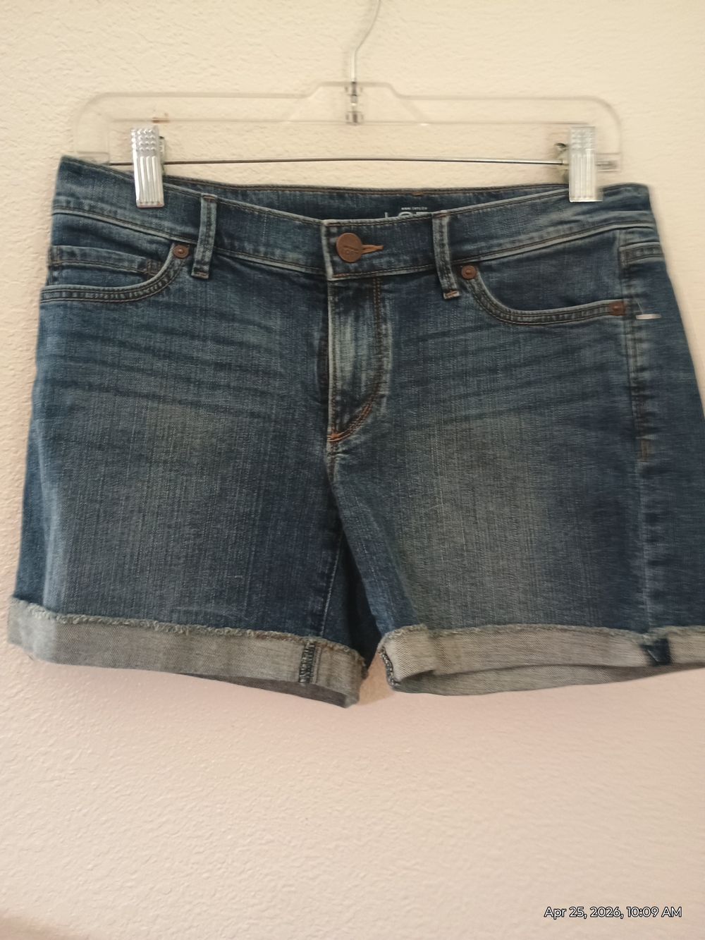 LOFT Medium Wash Denim Cuffed Jean Shorts